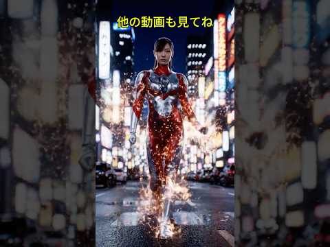 【AI】変身する女性　#変身 #ウルトラマン #特撮 #特撮ヒーロー